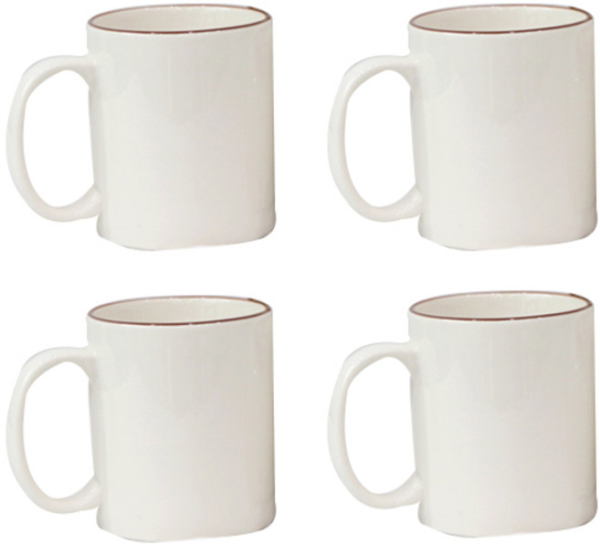 시라쿠스 뉴욕 라인 일자 머그 300ml, 브라운, 4개