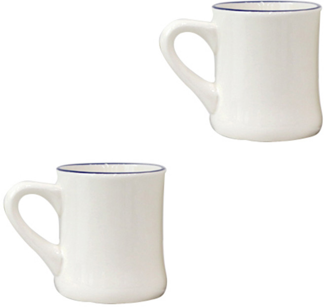 시라쿠스 뉴욕 라인 장구머그 L 450ml, 블루, 2개