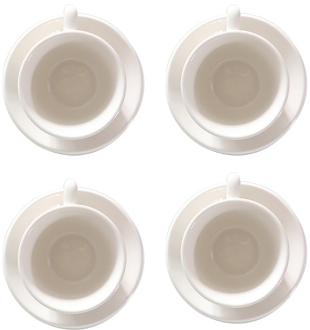 시라쿠스 뉴욕 백지 레귤러잔 200ml, 화이트, 4개