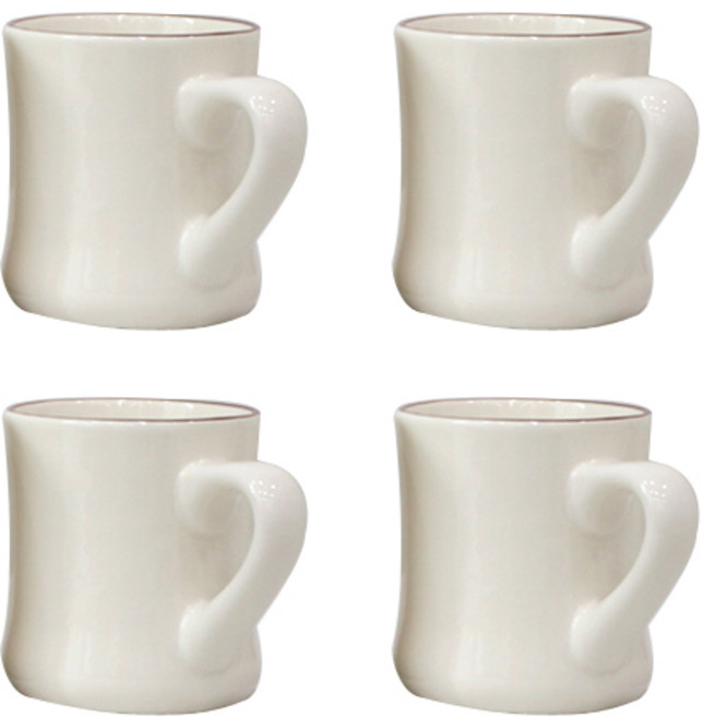 시라쿠스 뉴욕 라인 장구머그 L 450ml, 브라운, 4개