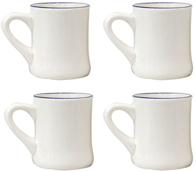 시라쿠스 뉴욕 라인 장구 머그 S 330ml, 블루, 4개