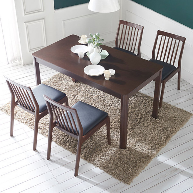 삼익가구 헤르드 원목 식탁 세트 4인용 + 의자 방문설치, 월넛, 일반의자 4