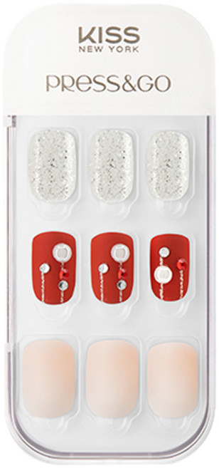 키스뉴욕 프레스앤고 마이시즌 홀리데이 네일팁 세트, 1개, 레드 바이브