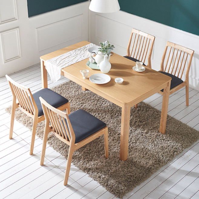 삼익가구 헤르드 식탁 + 의자 4p 세트 4인용 방문설치, 내츄럴, 일반의자 4