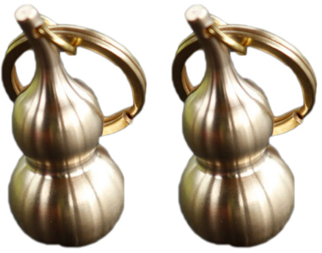 쿠칭아일랜드 재물복 호리병 열쇠고리, 2개, 황동