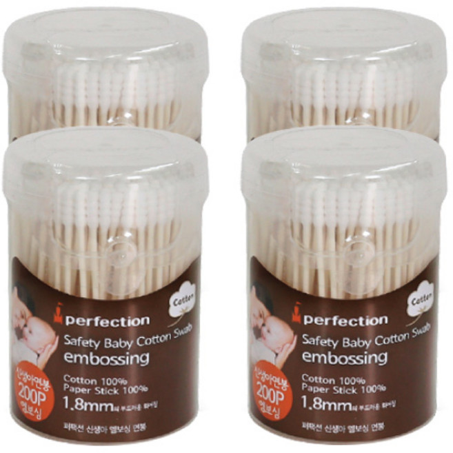 퍼펙션 면봉 200입, 200개입, 4개