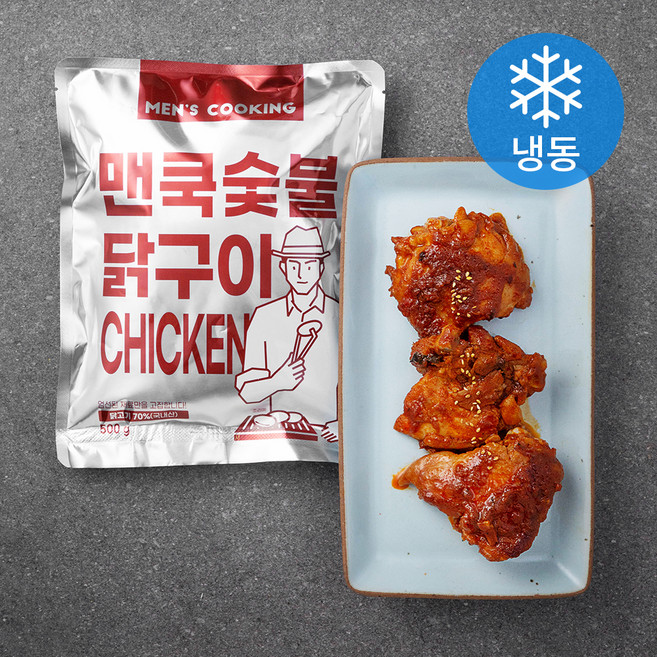 맨즈쿠킹 맨쿡 숯불 닭구이 (냉동), 500g, 1개