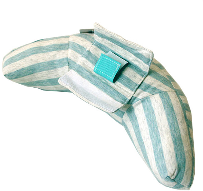 조이멀티 차량용 안전벨트 줄무늬 쿠션 베개, 민트, 1개