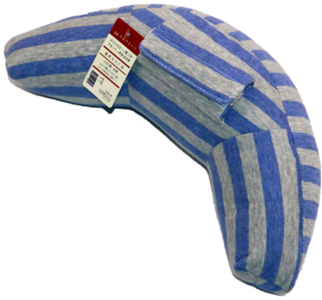 조이멀티 차량용 안전벨트 줄무늬 쿠션 베개, 블루, 1개