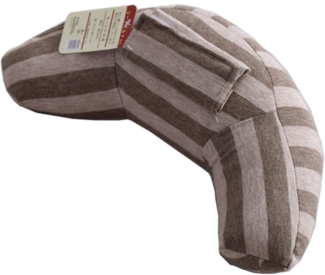 조이멀티 차량용 안전벨트 줄무늬 쿠션 목베개, 브라운, 1개