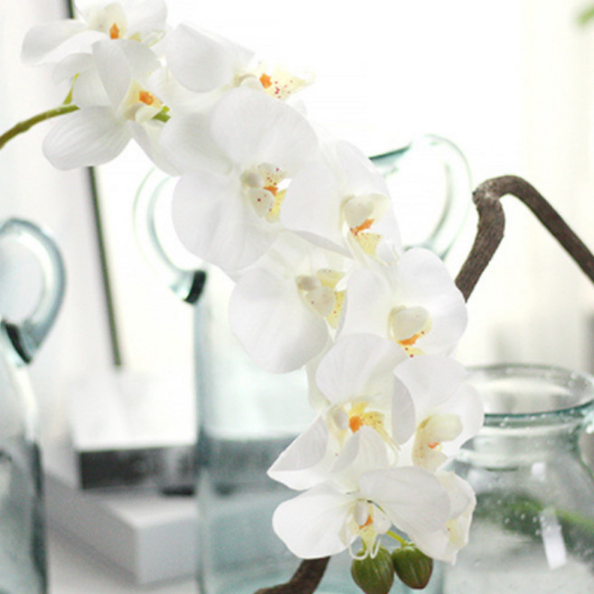 Ruby-Coco 仿真蝴蝶蘭罌粟花花束, 奶油色