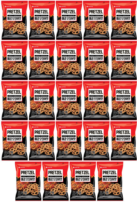 롯데제과 프레첼 매콤오징어맛, 70g, 24개