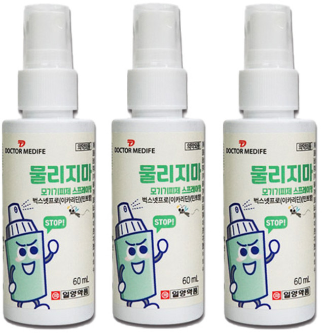 일양약품 물리지마 모기기피제 스프레이형, 60ml, 3개