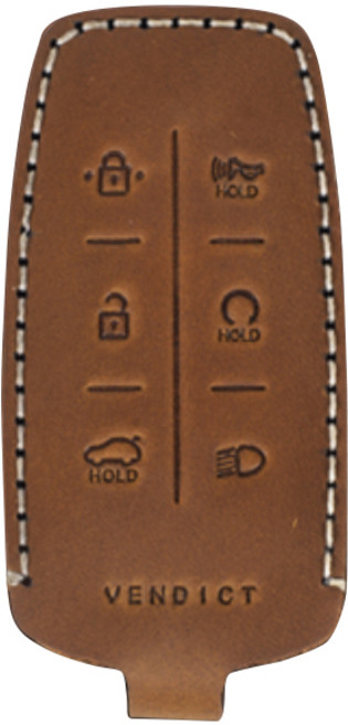 벤딕트 제네시스 GV70 GV80 G80 스마트키 가죽 케이스 6버튼, 레트로 브라운, 제네시스 6버튼타입