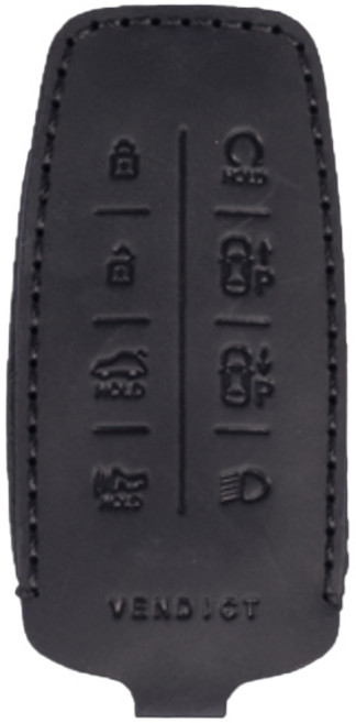 VENDICT 智慧鑰匙皮革保護套, Genesis 8按鈕型, 經典黑