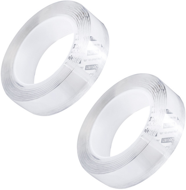 델리 실리콘 양면테이프, 투명, 2개