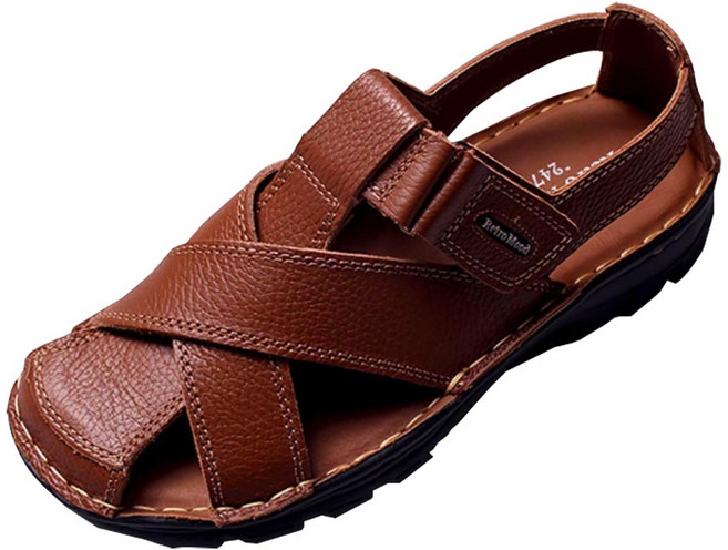 레트로무드 남성용 소가죽 스티치 샌들 RM1172