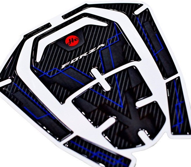 튠에이블 혼다 포르자 350 탱크패드 에폭시 카본 데칼 스티커, 블루, 1개