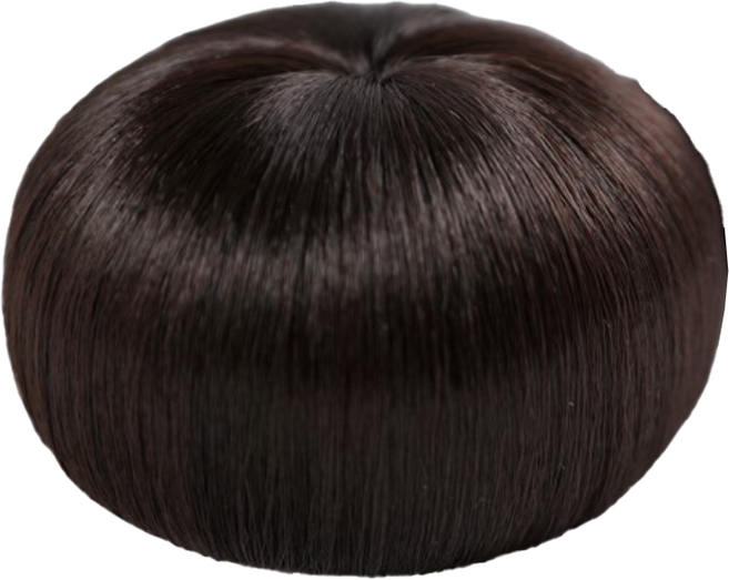 승무원 올림머리 가발, 자연갈색, 1개