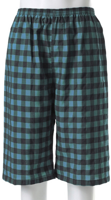 캐리루시 남성용 깅엄 선염 체크 8부 파자마 하의 2p