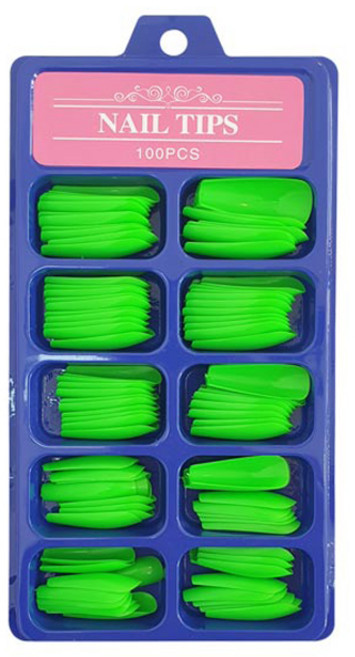 뷰랩 말랑 컬러 네일팁 5종 x 20p 세트, 네온그린, 1개