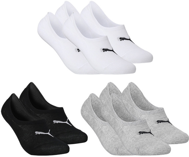 푸마 에어로실버 뱅뱅이 페이크삭스 5족, 화이트 + 그레이 + 블랙, 1세트