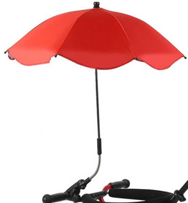 유모차 햇빛가리개 우산 홀더포함, 레드, 1개