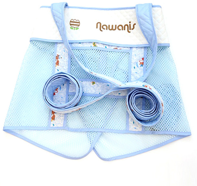 나와니스 유아용 인디언친구 포대기 X자 캐리어 여름망사형, 블루