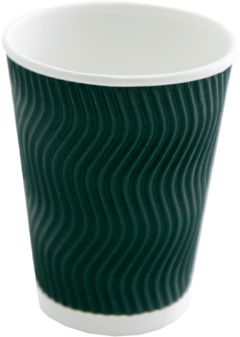 3중 단열 웨이브 종이컵 그린 360ml, 50개입, 1세트