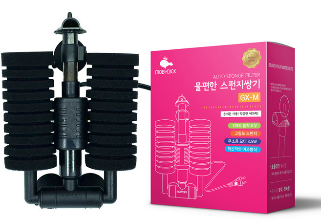 모비딕 물편한 스펀지 쌍기 여과기 GX-M, 3.5W, 1개