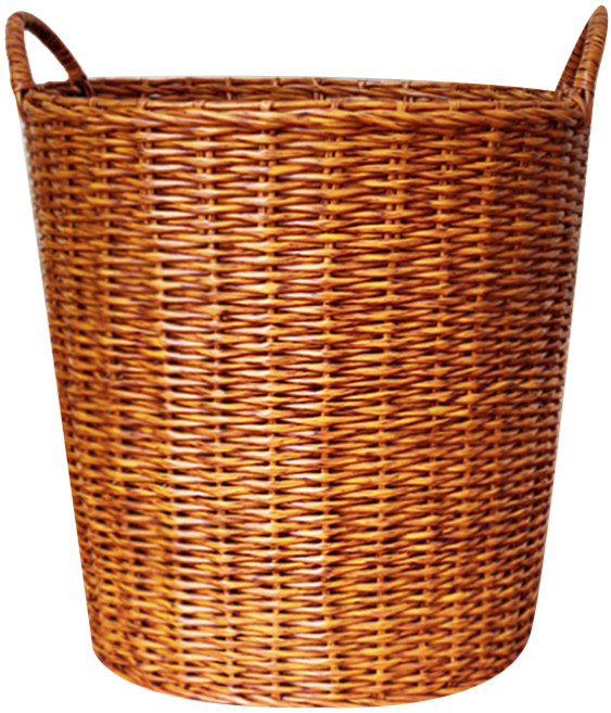 라탄 무늬 빨래바구니 특대, 브라운, 1개