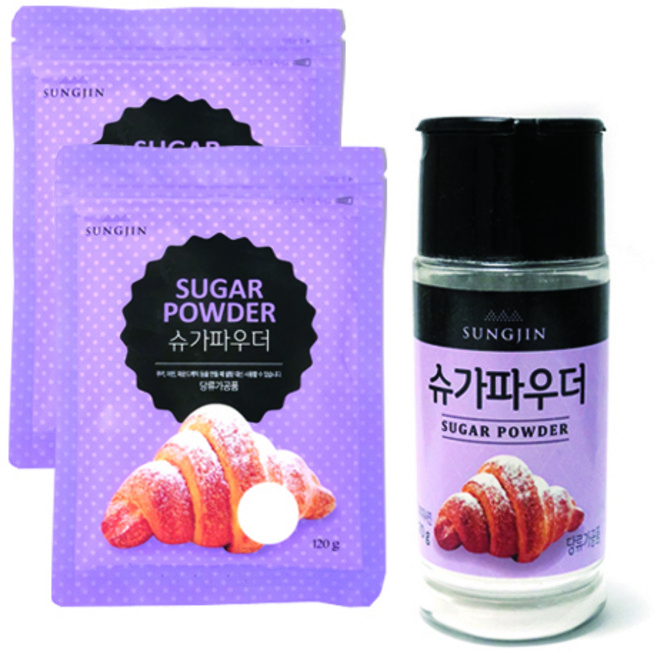 성진 슈가파우더 용기형 90g + 슈가파우더 지퍼형 120g 2p, 330g, 1세트