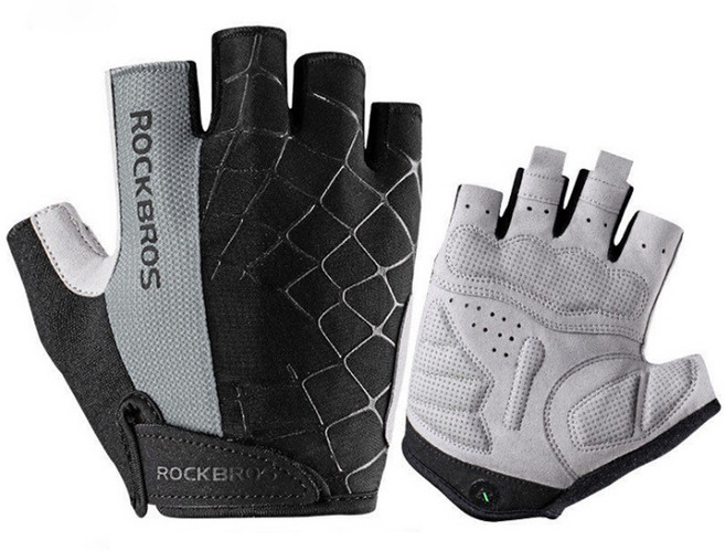 락브로스 스파이더 자전거 반장갑 S109, 그레이, 1세트