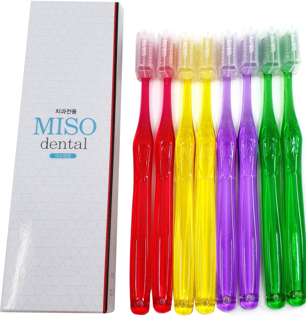 미소덴탈 단단한 교정칫솔 랜덤발송, 1개입, 8개