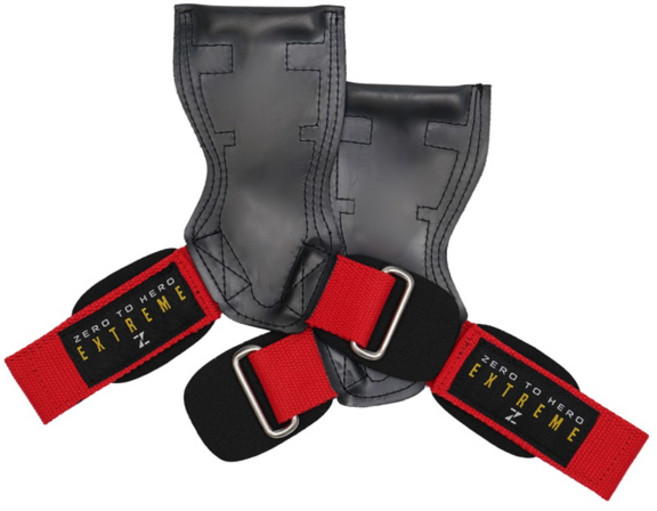 제로투히어로 익스트림 그립 헬스 손목보호대 좌우세트, 1세트, RED