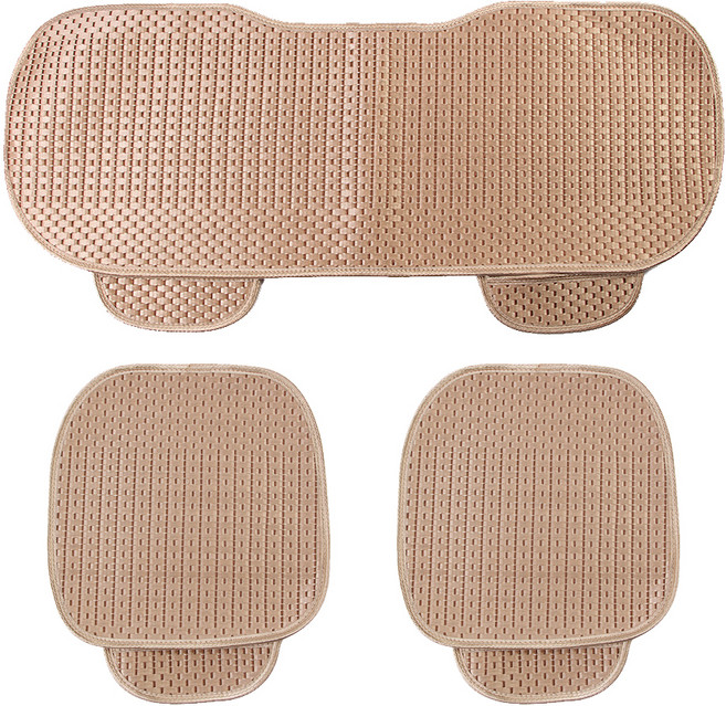 원스카 자동차 쿨시트 방석 3종 세트, 골드, 1세트