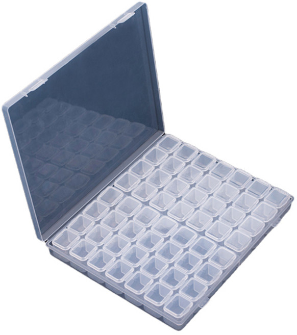 보석 십자수 비즈 보관함 56칸, 투명, 1개
