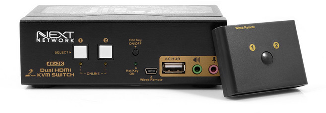 넥스트유 2:1 듀얼모니터 KVM Switch, NEXT-7402KVM-DUAL, 1개