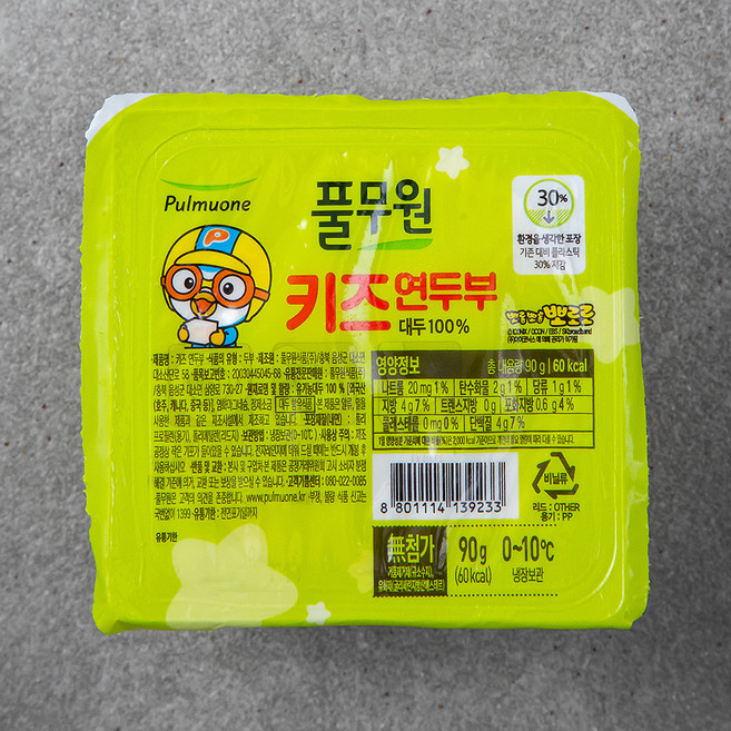 풀무원 뽀로로 키즈 연두부, 90g, 1개