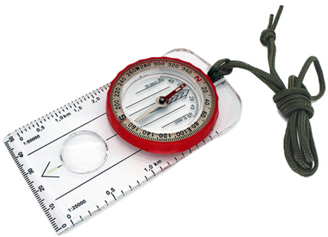 야외 방수 야광 나침반, 레드, 1개