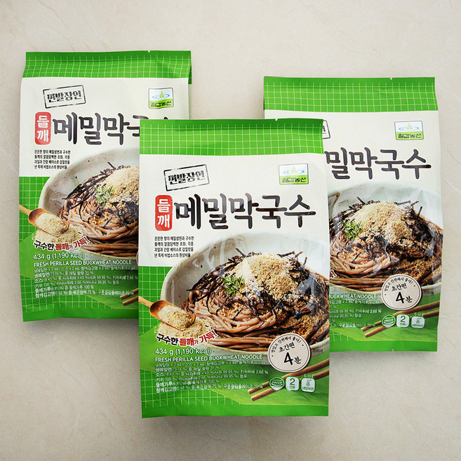 칠갑농산 들깨 메밀막국수, 434g, 3개입