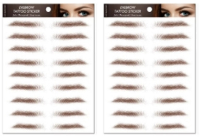 눈썹 타투 스티커, B04브라운, 2개
