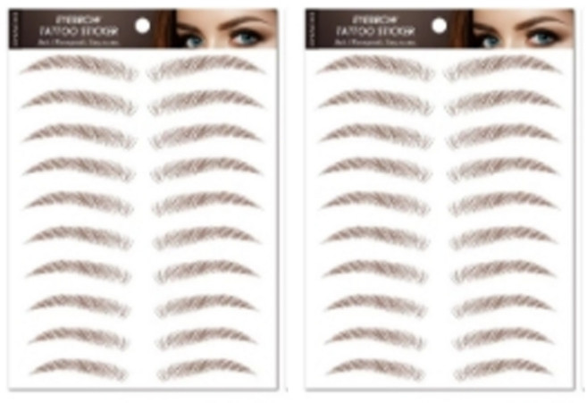 눈썹 타투 스티커, B03브라운, 2개