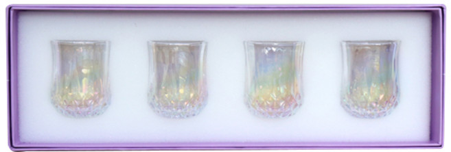 코지테이블 미스틱 오로라 홀로그램 튤립 소주잔 4p 선물세트, 투명, 1세트