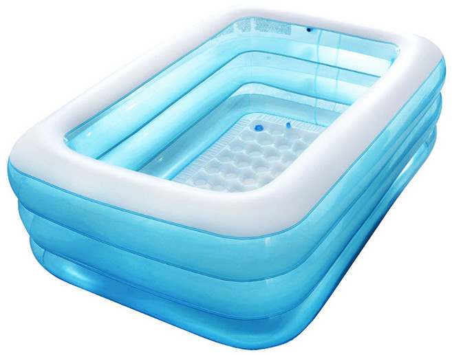 베스트웨이 3단 엠보싱 풀장 BW 54413, 투명 블루, 1개