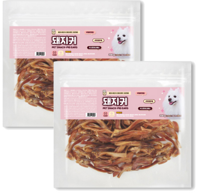 천군맘마 강아지 육포 200g, 돼지귀, 2개