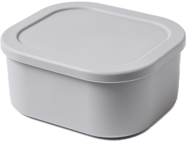 키친팩토리 파스텔 실리콘 사각 밀폐용기 그레이, 1개, 900ml