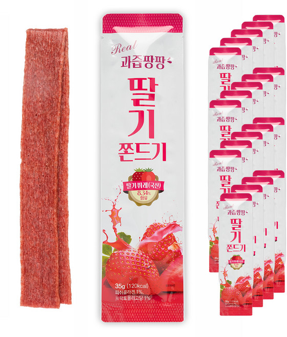 과즙팡팡 딸기 쫀드기, 35g, 20개