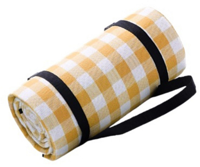 행복의모든것 방수 캠핑 특대형 피크닉 매트, 옐로우체크