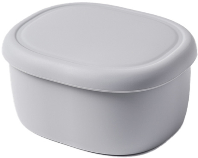 키친팩토리 파스텔 실리콘 라운드 밀폐용기 그레이, 1개, 600ml